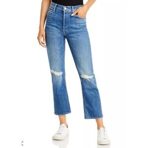 MOTHER The Tomcat Distressed Crop Playing With Scissors